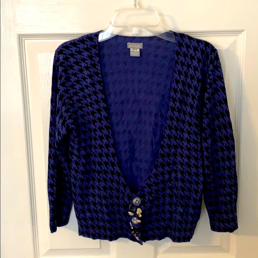 Delia’s dark blue and black sweater, size medium